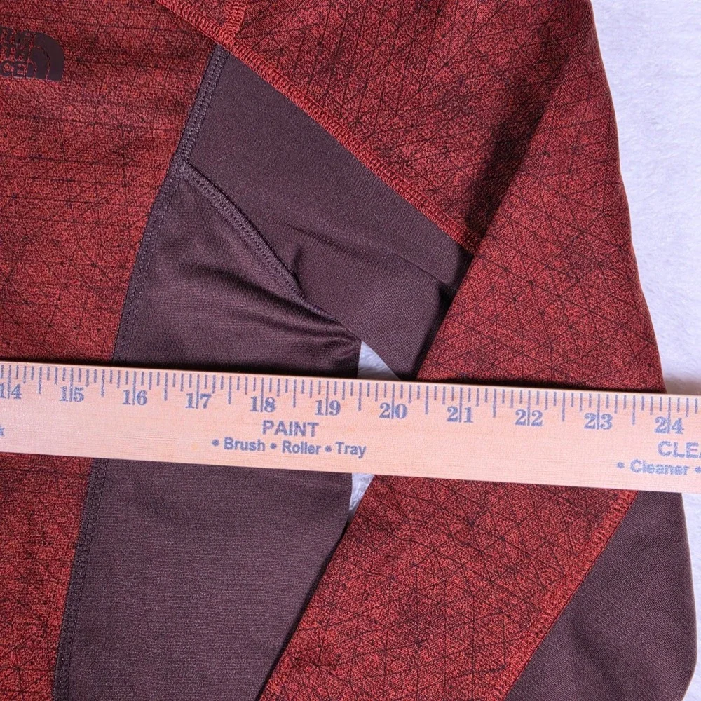 NEW The North Face 1/4 Zip Pullover Mens S/P Red Brown Geometric L/S NF0A37JV